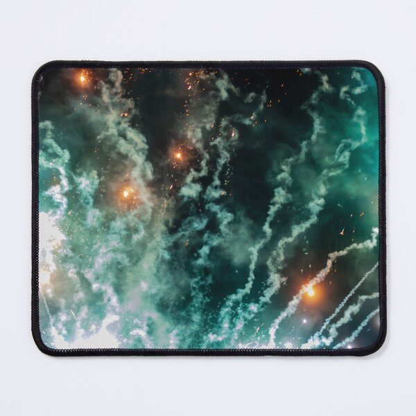 Item preview, Night Fireworks Show With Bright Spark Trails And Smoke Illumination Against The Dark Sky designed and sold by Nmallia.