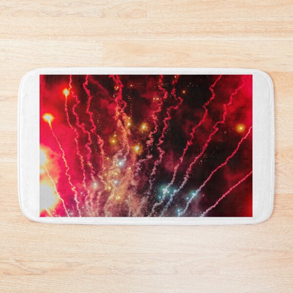 Item preview, Night Fireworks Show With Bright Spark Trails And Smoke Illumination Against The Dark Sky designed and sold by Nmallia.
