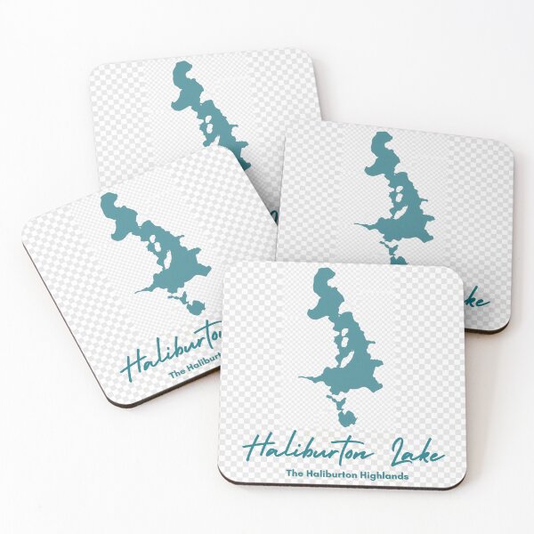 Item preview, Haliburton Lake, Ontario - Vintage Blue Minimalist Map designed and sold by GranitePaddle.