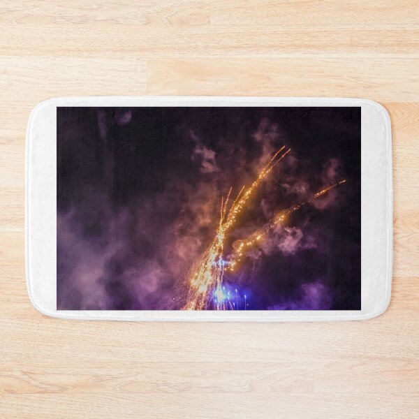 Item preview, Night Fireworks Show With Bright Spark Trails And Smoke Illumination Against The Dark Sky designed and sold by Nmallia.