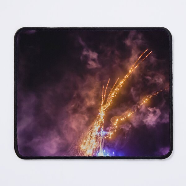 Item preview, Night Fireworks Show With Bright Spark Trails And Smoke Illumination Against The Dark Sky designed and sold by Nmallia.