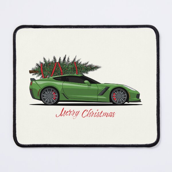 Item preview, Chevy Corvette C7 Green Holiday Illustration designed and sold by blackdogshop.