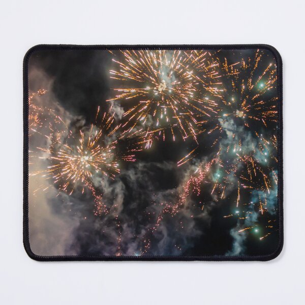 Item preview, Night Fireworks Show With Bright Spark Trails And Smoke Illumination Against The Dark Sky designed and sold by Nmallia.