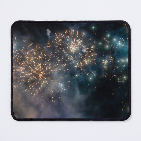 Item preview, Night Fireworks Show With Bright Spark Trails And Smoke Illumination Against The Dark Sky designed and sold by Nmallia.