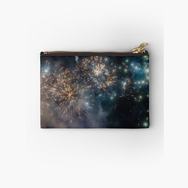 Item preview, Night Fireworks Show With Bright Spark Trails And Smoke Illumination Against The Dark Sky designed and sold by Nmallia.