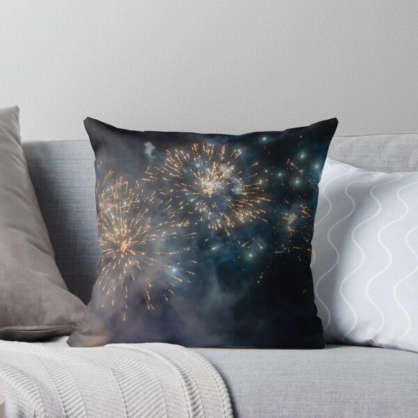 Item preview, Night Fireworks Show With Bright Spark Trails And Smoke Illumination Against The Dark Sky designed and sold by Nmallia.