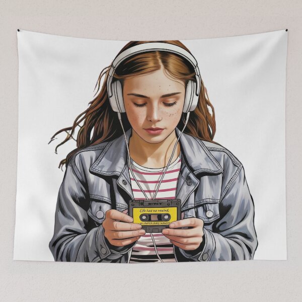 Item preview, Life has no rewind, so cherish every moment walkman girl designed and sold by JSArtDesign.