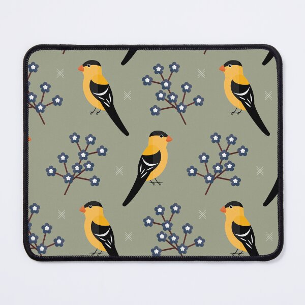 Item preview, American goldfinches on green designed and sold by reneesillus.