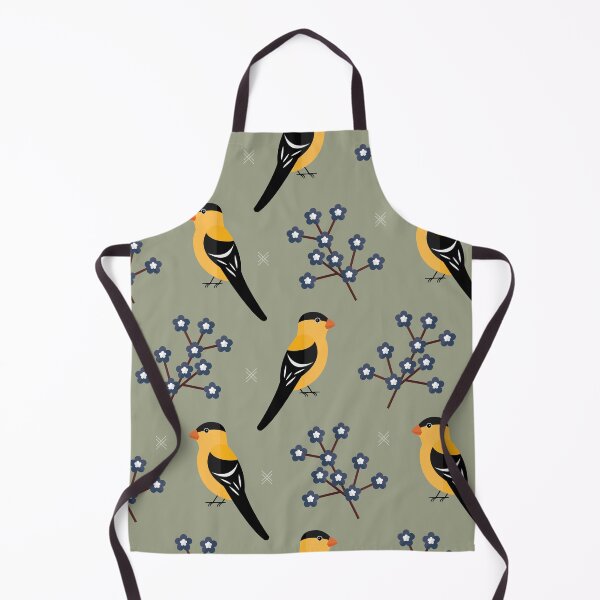 Item preview, American goldfinches on green designed and sold by reneesillus.