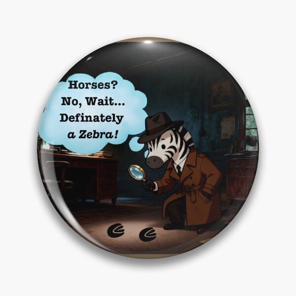 Item preview, Detective Zebra Mystery Solver designed and sold by ZebraDazzleDesigns.