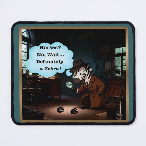 Item preview, Detective Zebra Mystery Solver designed and sold by ZebraDazzleDesigns.