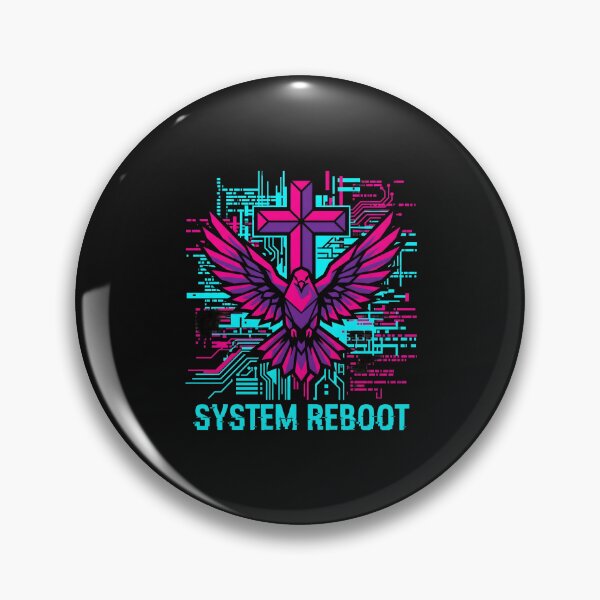Item preview, Cyberpunk Christian Cross Glitch Dove System Reboot 2026 designed and sold by MarCinu Art.