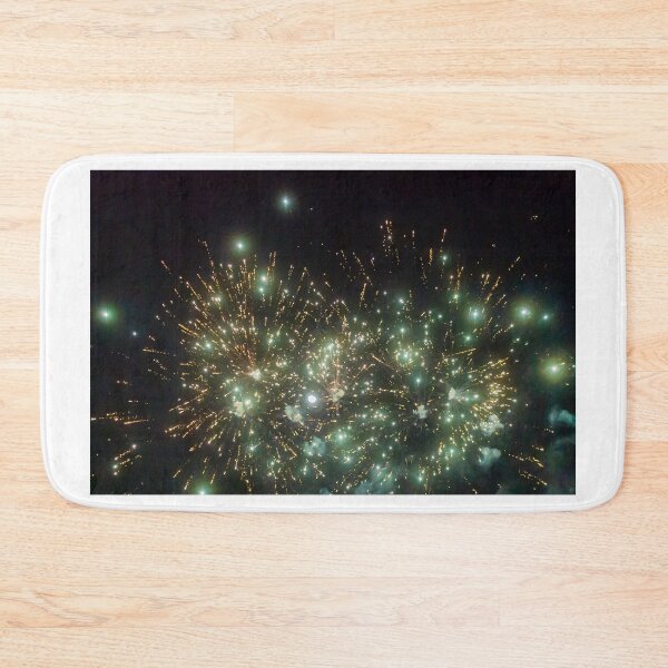 Item preview, Night Fireworks Show With Bright Spark Trails And Smoke Illumination Against The Dark Sky designed and sold by Nmallia.