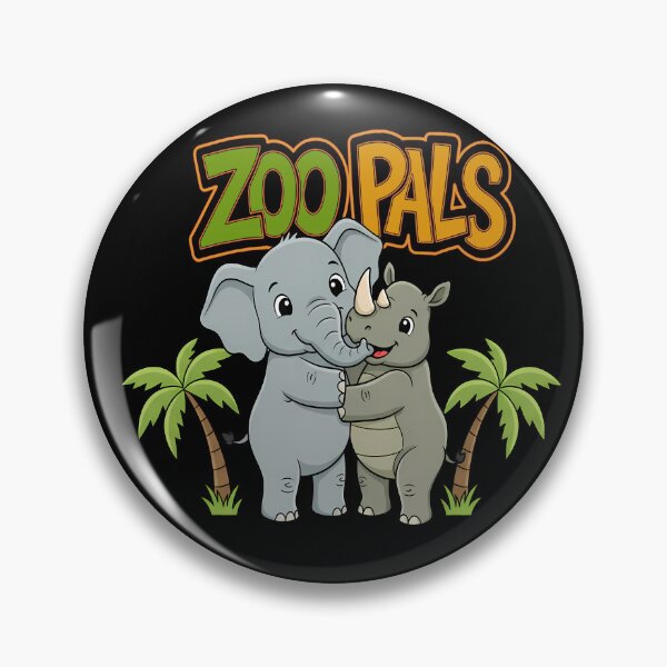 Item preview, Elephant and Rhino - Cute Safari Friendship - Zoo Pals designed and sold by Art-Arcade6.