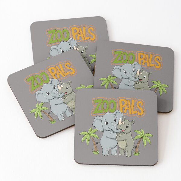 Item preview, Elephant and Rhino - Cute Safari Friendship - Zoo Pals designed and sold by Art-Arcade6.