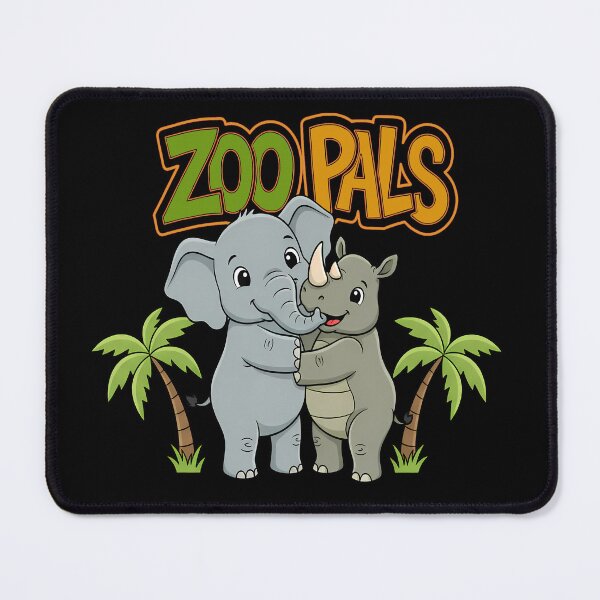 Item preview, Elephant and Rhino - Cute Safari Friendship - Zoo Pals designed and sold by Art-Arcade6.