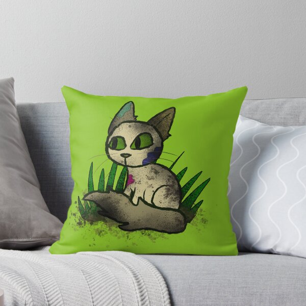 Item preview, Patchy Green-Eyed Cat in Grass - Cute Kitty with Paint designed and sold by TheArtOfTreble.