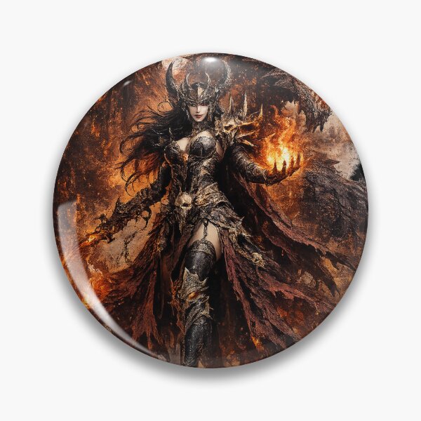 Item preview, Hellfire Demoness & Dragon - Infernal Queen of Flames designed and sold by Nesaith.
