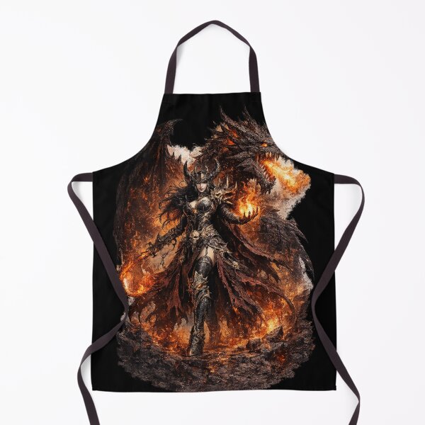 Item preview, Hellfire Demoness & Dragon - Infernal Queen of Flames designed and sold by Nesaith.