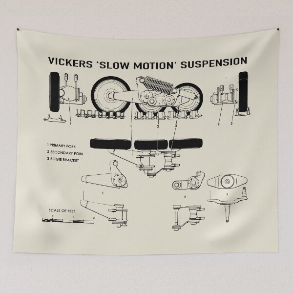 Item preview, Vickers Slow Motion Suspension WWII British Tank Diagram designed and sold by MilitaryMart.