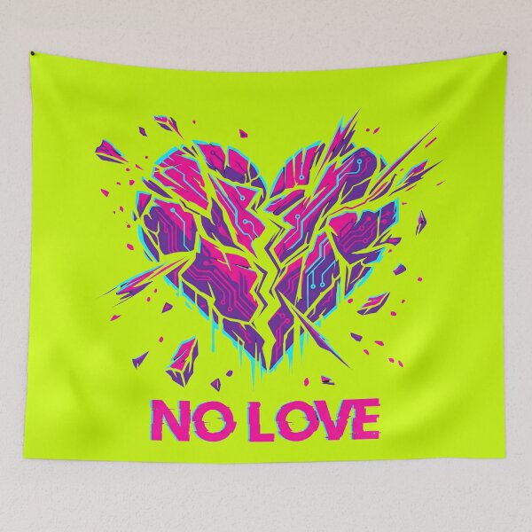 Item preview, Cyberpunk Glitch Heart Neon Circuit Board No Love designed and sold by MarCinu Art.