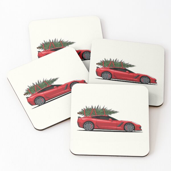 Item preview, Chevy Corvette C7 red Holiday Illustration designed and sold by blackdogshop.