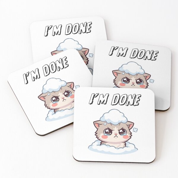 Item preview, I'm Done Grumpy Kawaii Cat in Snow designed and sold by ZpawStudio.