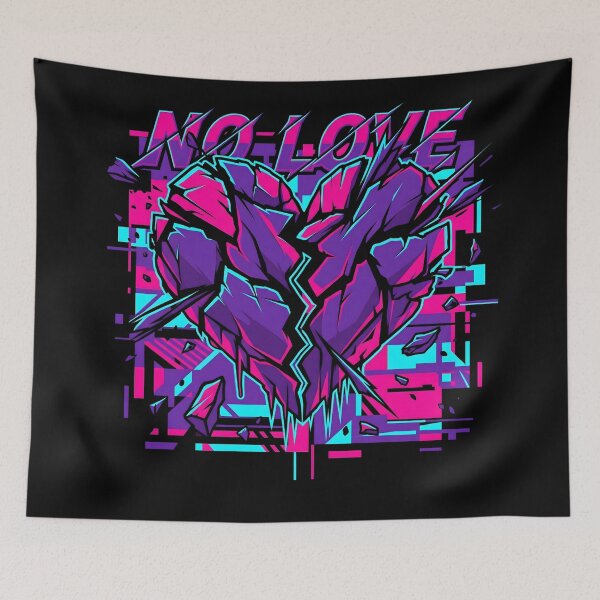 Item preview, No Love Glitch Heart Cyberpunk Aesthetic 2026 designed and sold by MarCinu Art.