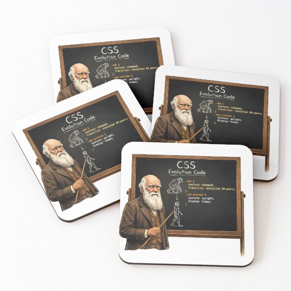 Item preview, Charles Darwin Teaches CSS Evolution Code , illustrated design  designed and sold by Designfordream.