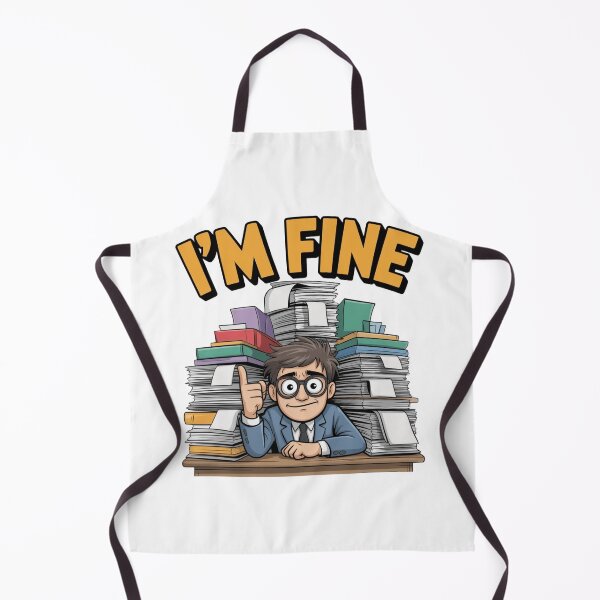 Item preview, I’m Fine – Funny Office Stress Illustration | Relatable Work Humor Art designed and sold by dortmond.