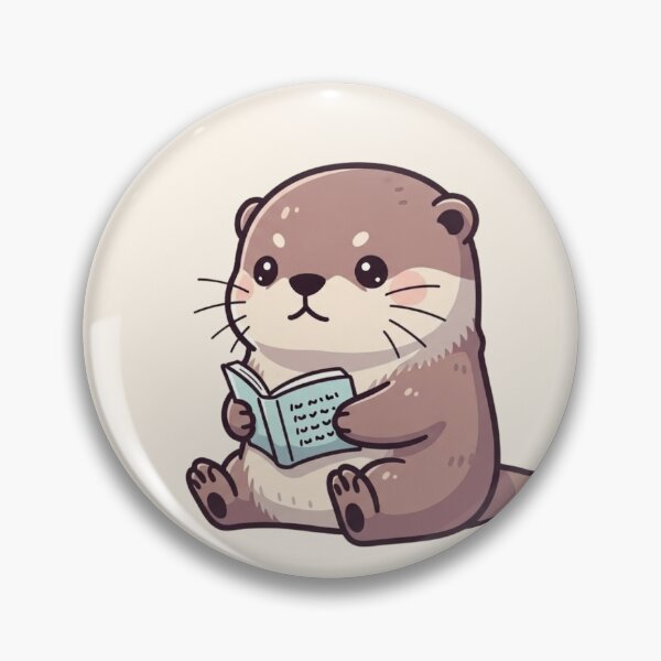 Item preview, Adorable Otter Reading a Book - Cute Animal Illustration designed and sold by soletstudio.