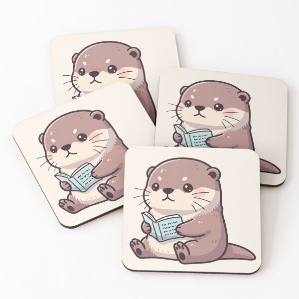 Item preview, Adorable Otter Reading a Book - Cute Animal Illustration designed and sold by soletstudio.