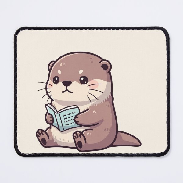 Item preview, Adorable Otter Reading a Book - Cute Animal Illustration designed and sold by soletstudio.