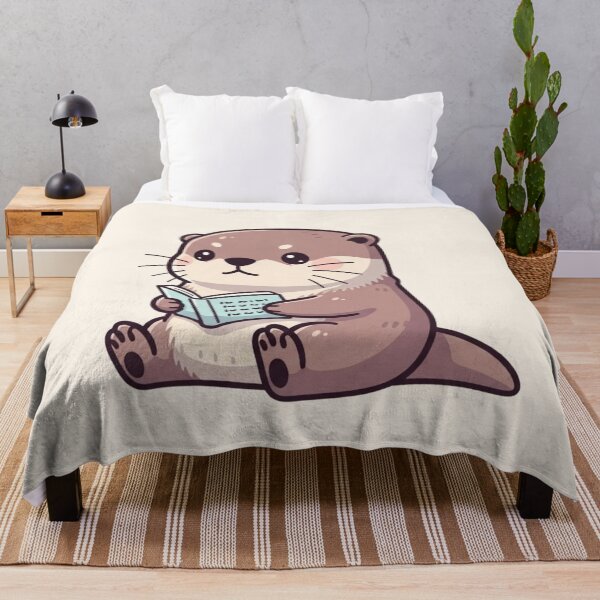 Item preview, Adorable Otter Reading a Book - Cute Animal Illustration designed and sold by soletstudio.