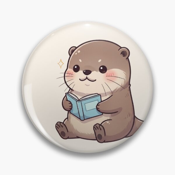 Item preview, Happy Otter Reading a Book - Cute Animal Illustration designed and sold by soletstudio.