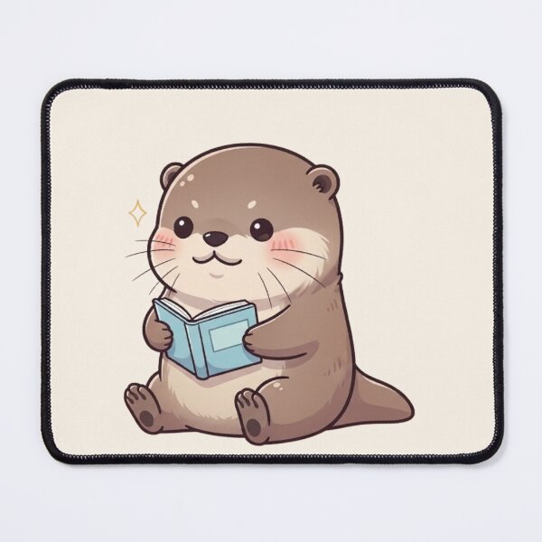 Item preview, Happy Otter Reading a Book - Cute Animal Illustration designed and sold by soletstudio.