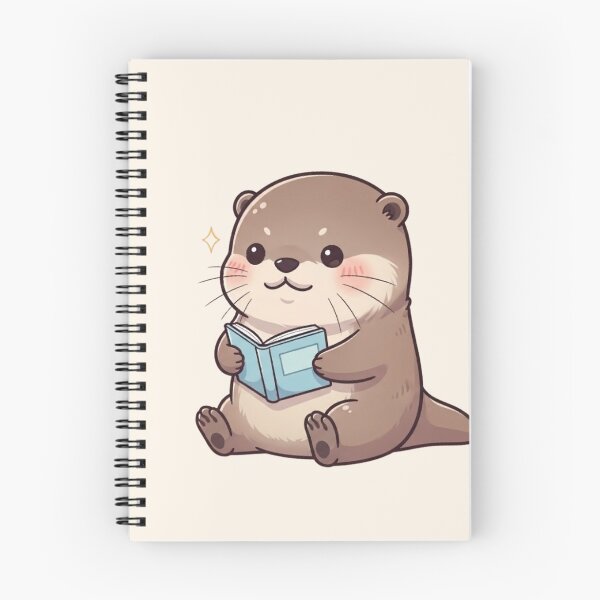 Item preview, Happy Otter Reading a Book - Cute Animal Illustration designed and sold by soletstudio.