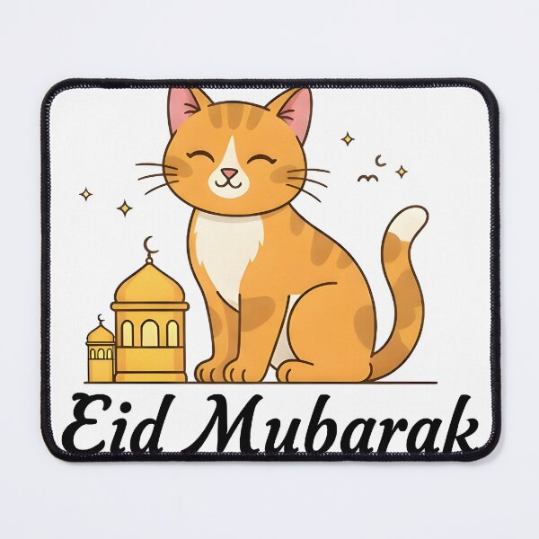 Item preview, Cute Ginger Cat Eid Mubarak Sticker - Kawaii Islamic Aesthetic designed and sold by blastercreation.