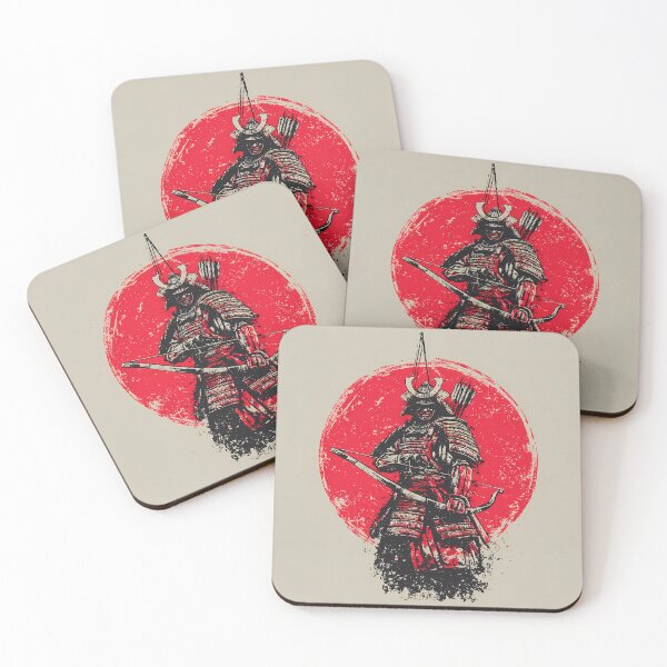 Item preview, Crimson Moon Samurai Archer • Feudal Japan Warrior Anime Graphic designed and sold by NeonHorizon Studio.