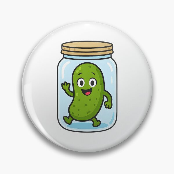Item preview, Funny Pickle in a Jar – Cute Cartoon Pickle Design designed and sold by Basma Designs | Retro, Kawaii Shirts & Stickers.