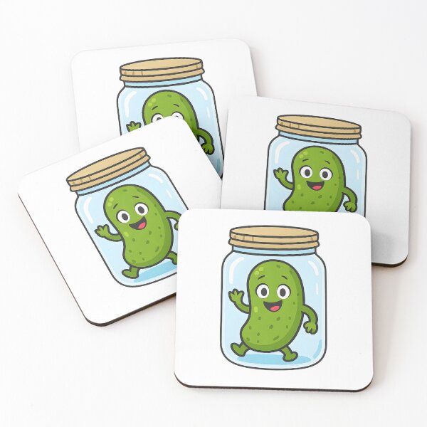 Item preview, Funny Pickle in a Jar – Cute Cartoon Pickle Design designed and sold by Basma Designs | Retro, Kawaii Shirts & Stickers.