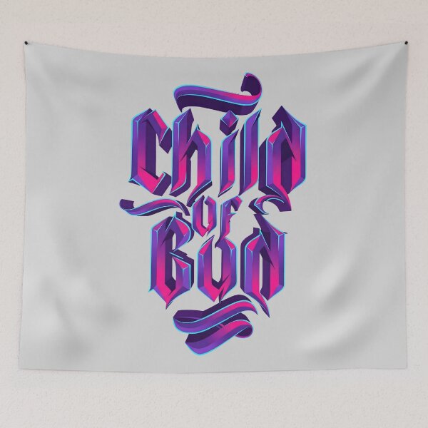 Item preview, Child of God Chrome Gothic Typography 2026 designed and sold by MarCinu Art.
