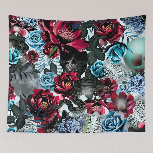 Item preview, Dark Bloom Skull T-Shirt – Edgy Floral Gothic Apparel designed and sold by SKULLARTISTRY.