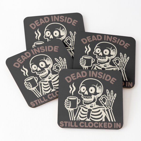Item preview, Dead Inside Still Clocked In – Funny Office Skeleton Coffee Shirt designed and sold by YZGraphics.