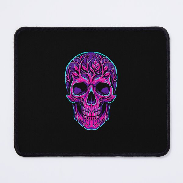 Item preview, Synthwave Skull Neon Floral Cyberpunk Art designed and sold by MarCinu Art.