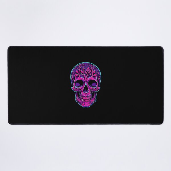 Item preview, Synthwave Skull Neon Floral Cyberpunk Art designed and sold by MarCinu Art.
