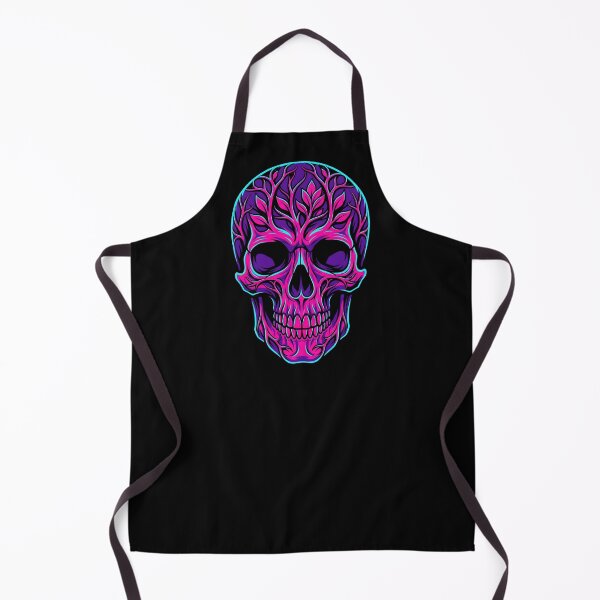Item preview, Synthwave Skull Neon Floral Cyberpunk Art designed and sold by MarCinu Art.