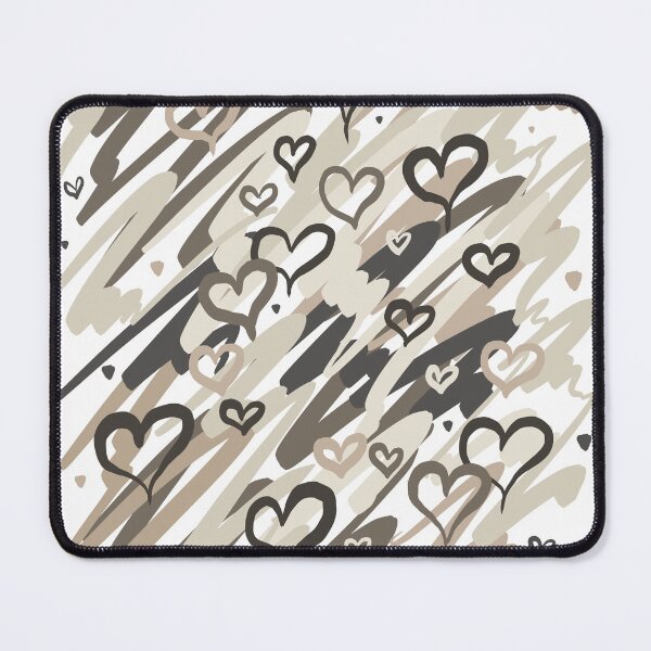 Item preview, Neutral Scribble Hearts Pattern - Beige Taupe Brushstrokes Cozy Love designed and sold by TheArtOfTreble.