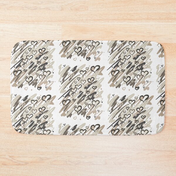 Item preview, Neutral Scribble Hearts Pattern - Beige Taupe Brushstrokes Cozy Love designed and sold by TheArtOfTreble.