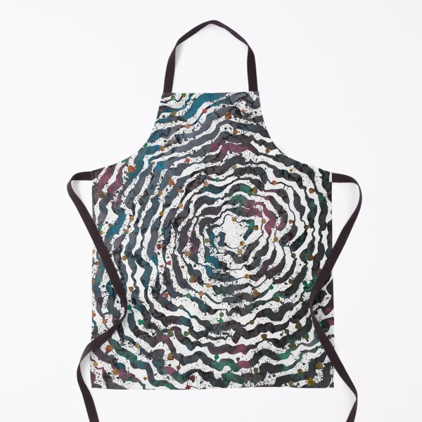 Item preview, Hypnotic Spiral Waves - Teal Purple Black Watercolor Vortex with Gold Green Dots designed and sold by TheArtOfTreble.